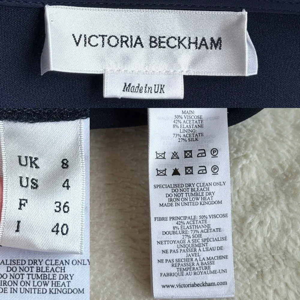Victoria Beckham Crepe Dolman Sleeve Cut Out Navy Blue Midi Dress S (4) - Picture 12 of 13